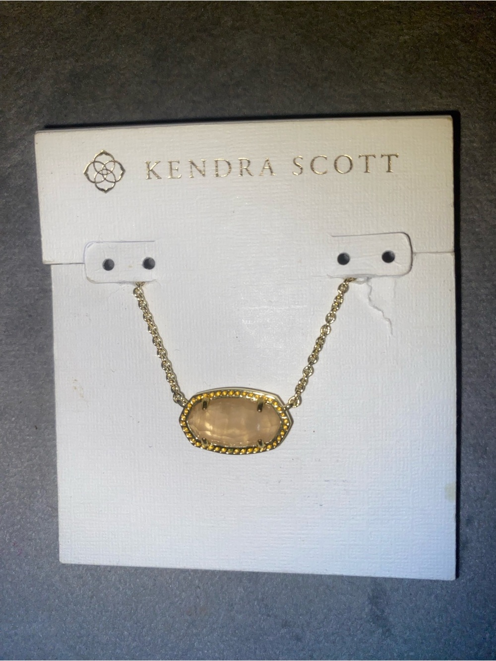 Kendra Scott Elisa Gold Chain Necklace with Quartz Pendant